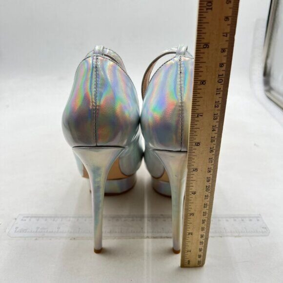 FSJ Iridescent Silver High Heels - Picture 4 of 7
